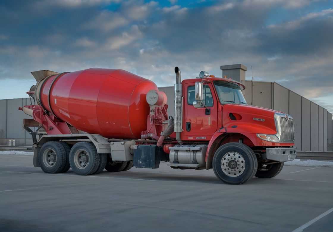 Red-Cement-Truck for collision repair