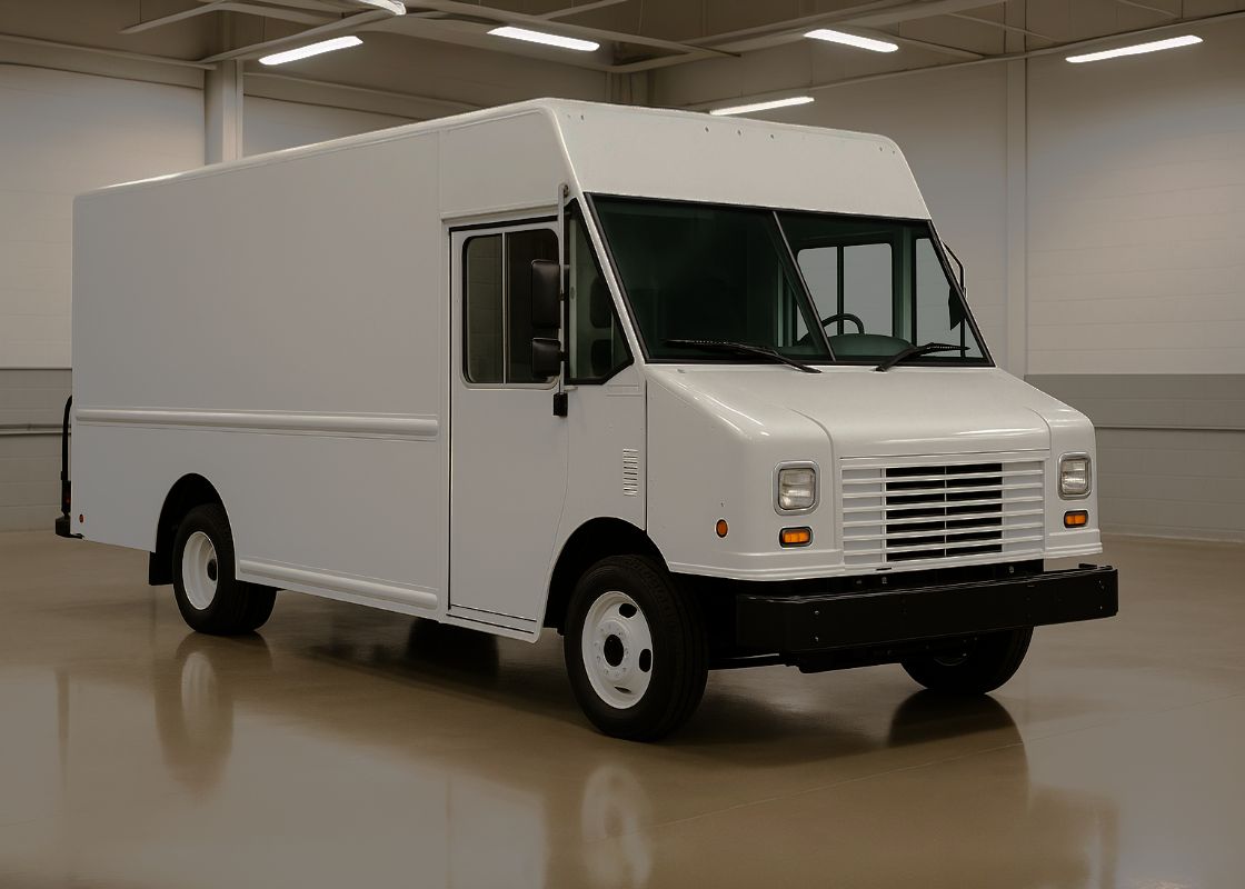 White-BrightDrop-Van-repaired-in-Axelrod-Fleet-Services-body-shop